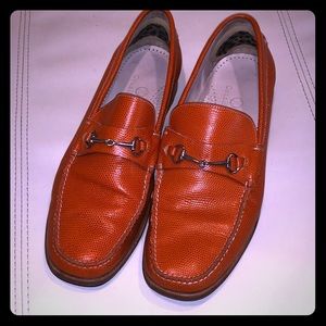 Orange Cole Haan loafers